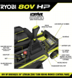 RYOBI 80V HP Brushless 30 in Cordless Electric Zero-Turn Mower with 80V 10 Ah Batteries - Image 7
