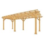Yardistry Meridian 10 ft x 22 ft Premium Cedar Pergola with Natural Cedar Stain