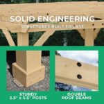 Yardistry Meridian 10 ft x 22 ft Premium Cedar Pergola with Natural Cedar Stain - Image 7