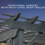 Backyard Discovery Stratford 12 x 10 ft Black Steel Pergola with Sail Shade Canopy - Image 6